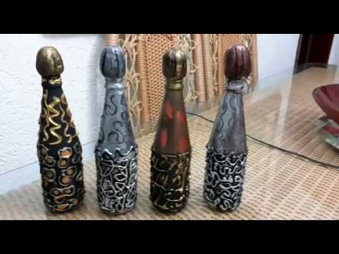 Garrafa decorada com silicone