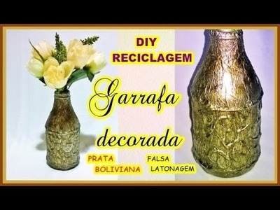 Garrafa decorada - prata boliviana