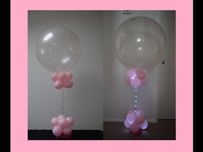 Passo a passo de como fazer uma coluna de balões diferente, com luzes LED e glitter