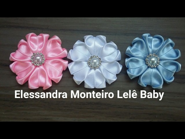 DIY:Flor de cetim RN????(Colada)Fita N °5.22mm|Elessandra Monteiro Lelê Baby  V:46????????