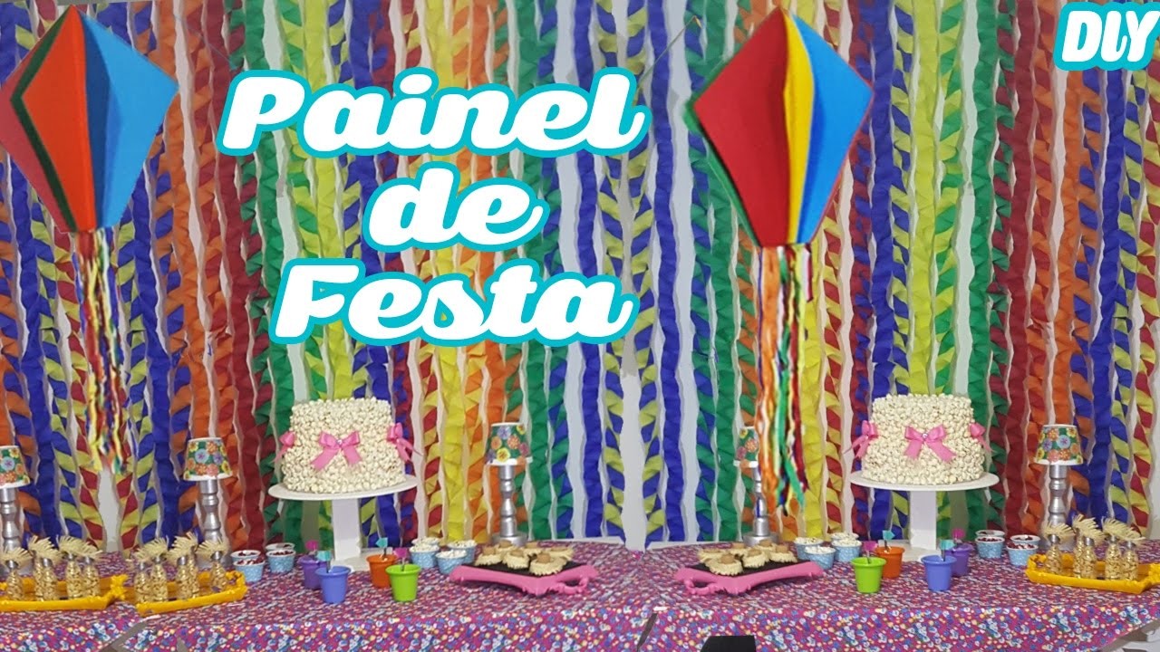 DIY Painel de Papel Crepom -  Decoração Festa Junina