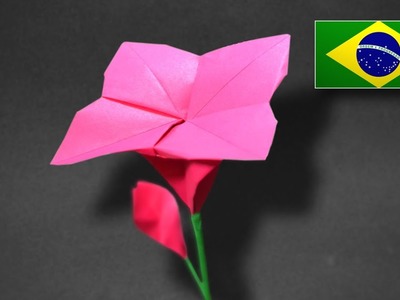 Origami: Flor Espiral - Instruções em Português PT BR