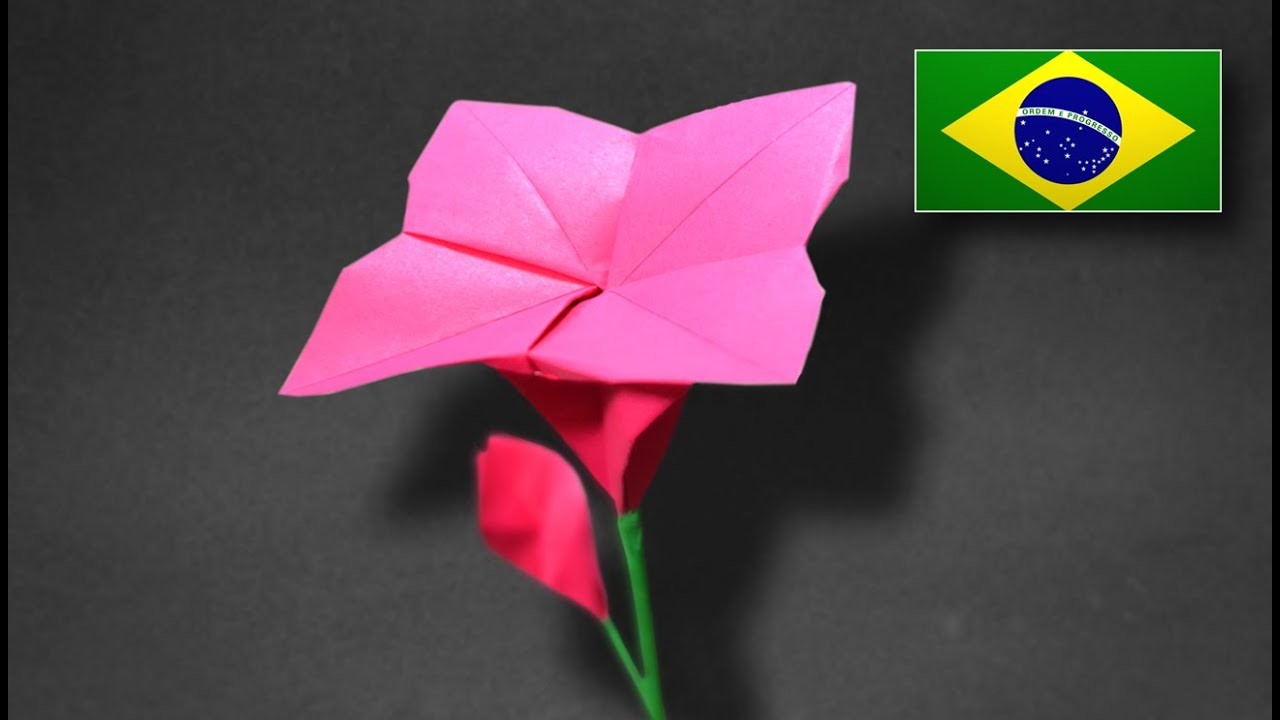 Origami: Flor Espiral - Instruções em Português PT BR