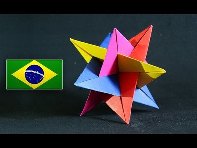 Origami: Kusudama Estrela 3D - Instruções em português PT BR