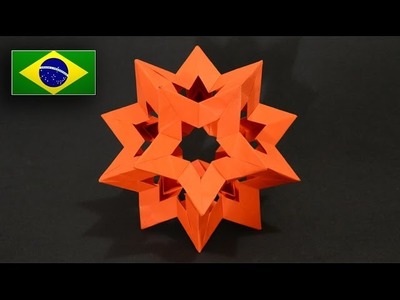 Origami: Kusudama Furos de Estrela ( Franchesco Mansini ) - Instruções em Português PT BR