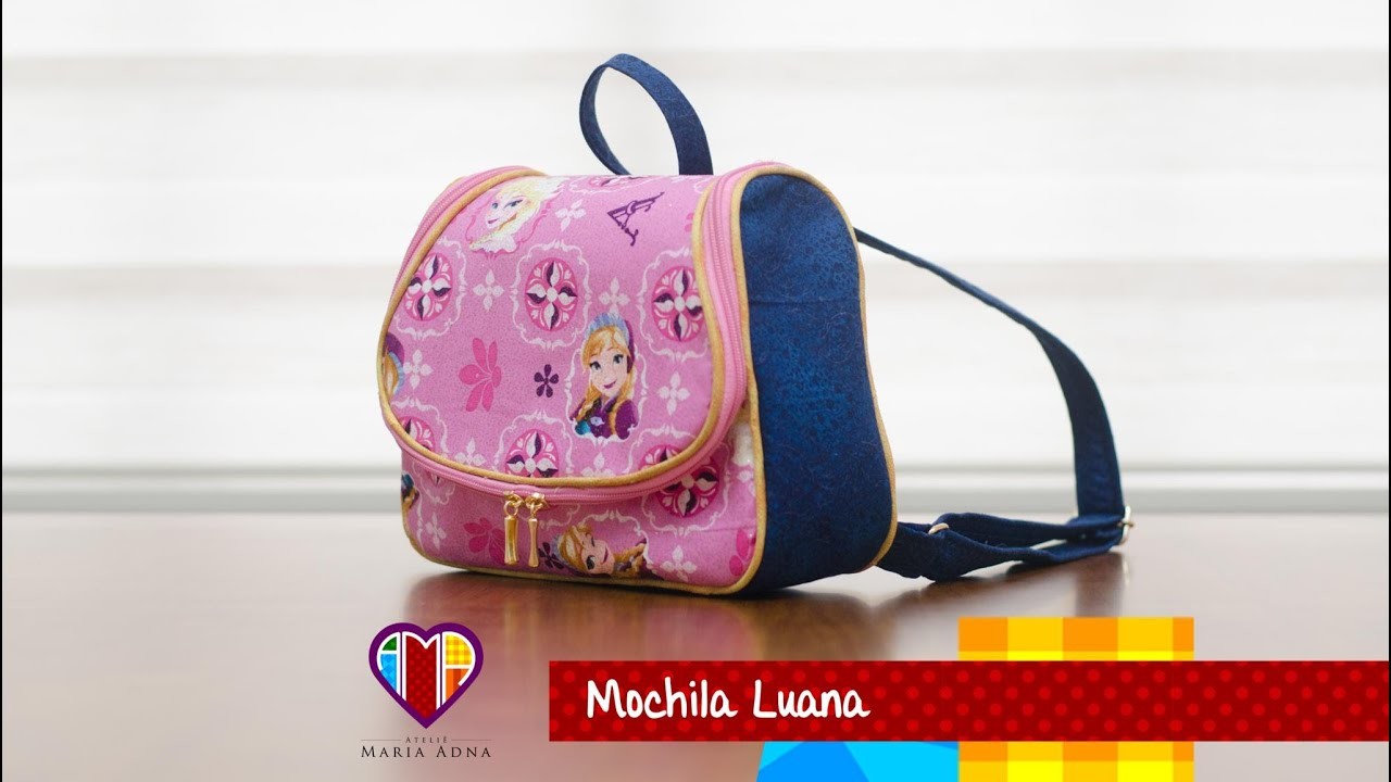 Aula em vídeo da bolsa mochila infantil de tecido Luana. Backpack for children. Backpack for kids