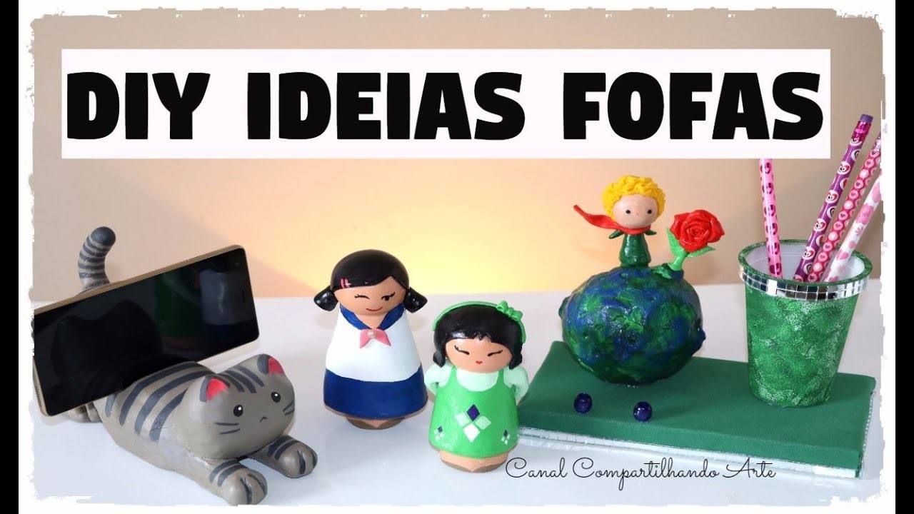 DIY KAWAII 6 ideias fofas com material reciclado ft Poly Gonçalves