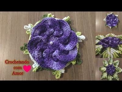 Flor Segredo em Crochê - Jg de Banheiro Harmonia em Crochê