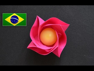 Origami: Caixa Rosa ( Maria Sinayskaya ) -  Instruções em português PT BR