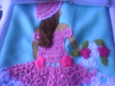 Vestido de crochê pintura de menininha