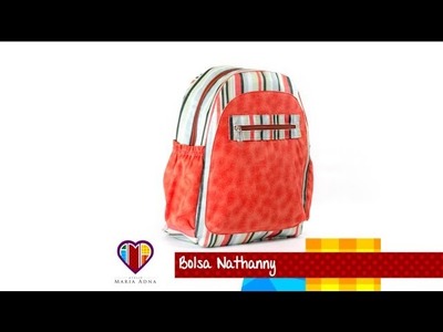 Aula em vídeo da bolsa mochila de tecido Nathanny. Fabric backpack tutorial. Make a fabric backpack