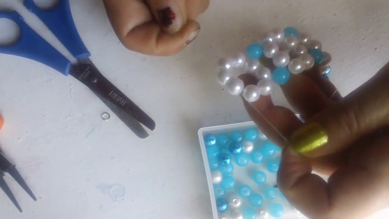 Brazalete combinado de perlas paso a paso