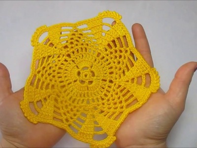 Crochê centrinho abacaxi amarelo