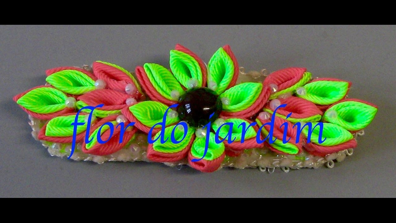 Flor de fita de gorgurao - of grosgrain ribbon flower