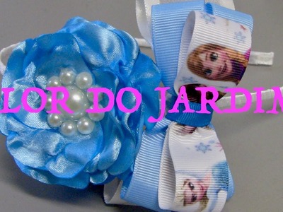 Laço da Ana- Frozen com Flor  - Princess Bow Tie