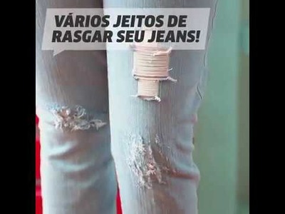 Como rasgar o jeans em casa. #DIY #Vix