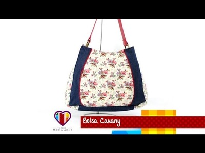 Aula em vídeo de bolsa artesanal de tecido Cauany. Cute fabric bag tutorial. Fabric bags