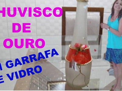 CHUVISCO DE OURO EM GARRAFA DE VIDRO (Golden drizzle in glass bottle)
