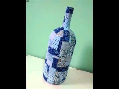 Como fazer garrafa decorada com tecido