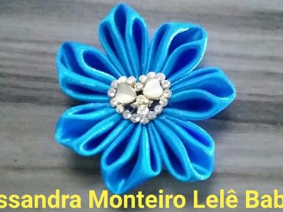 DIY:Flor de Cetim Facil!!????|Elessandra Monteiro Lelê Baby V:42????????