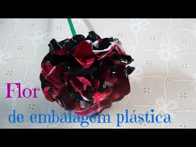Flor de Embalagem Plástica - DIY