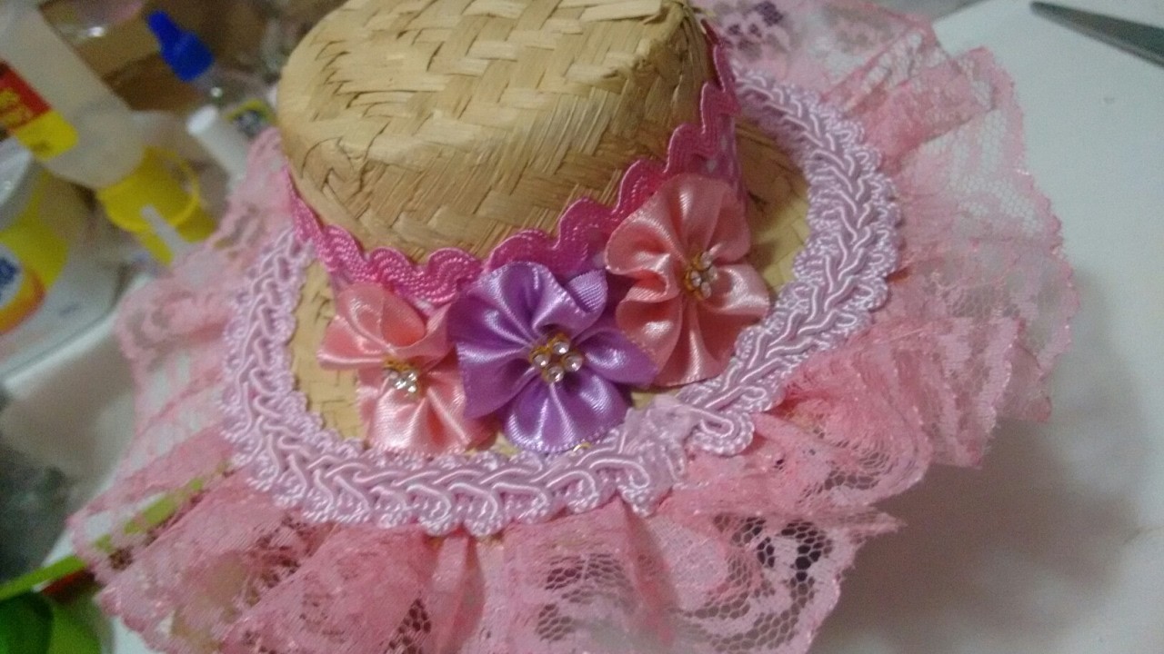 TIARA JUNINA COM CHAPEUZINHO PASSO A PASSO