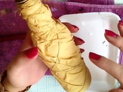 11º Arte Desafio - Garrafa decorada para enfeitar a mesa do Ano Novo - Maravilhas Compartilhadas