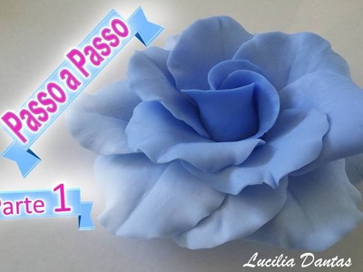 DIY♥_ Rosa Azul de Biscuit_ ♥ LU Passo a Passo ♥ parte 1.2