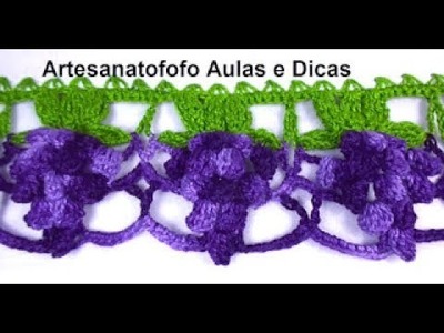 Barrado de crochê cacho de uvas #CANHOTO - CROCHÊ 60 - #UVAS DE CROCHÊ