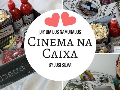 DIY - DIA DOS NAMORADOS - Cinema na Caixa-Decoupagem de foto, pátina, stencil e carimbo