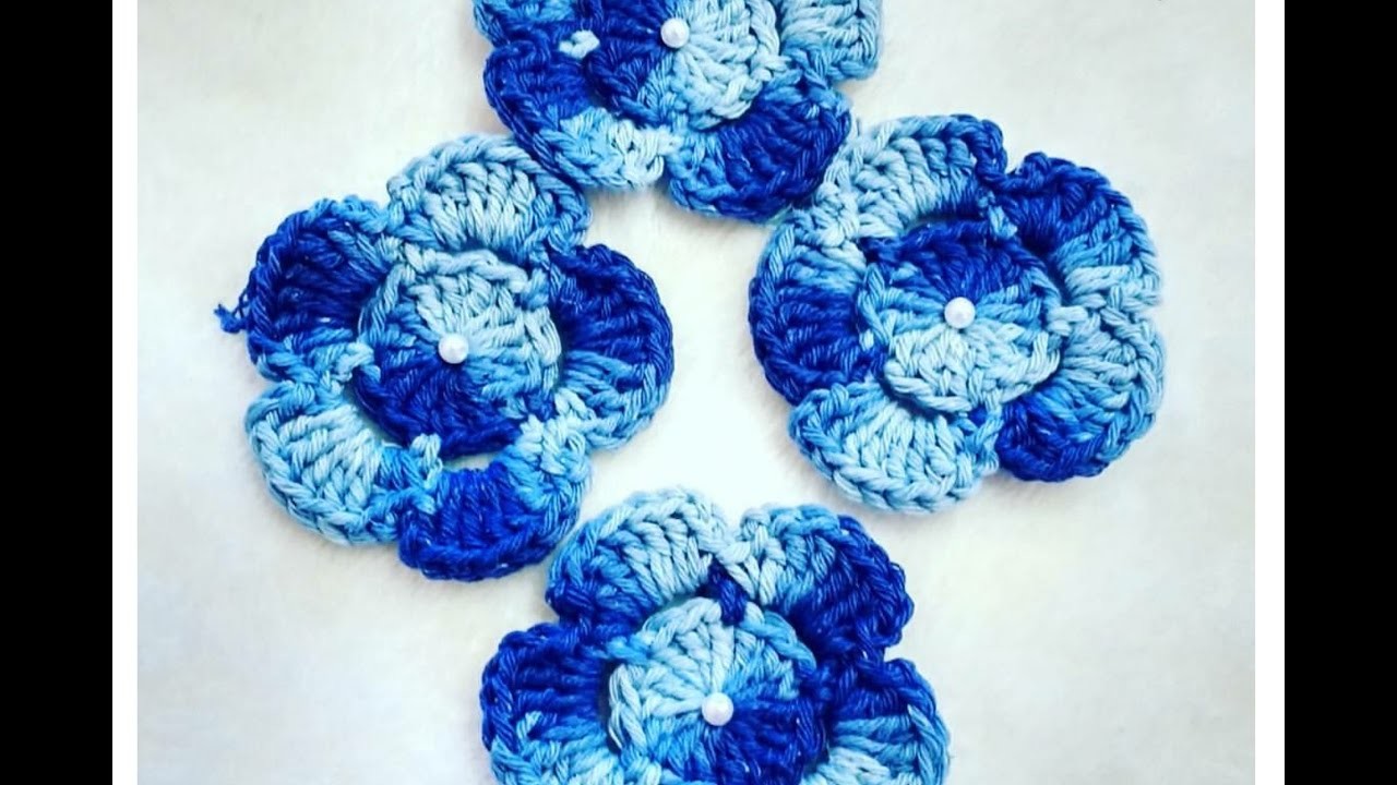 Flor simples para aplicação de crochê