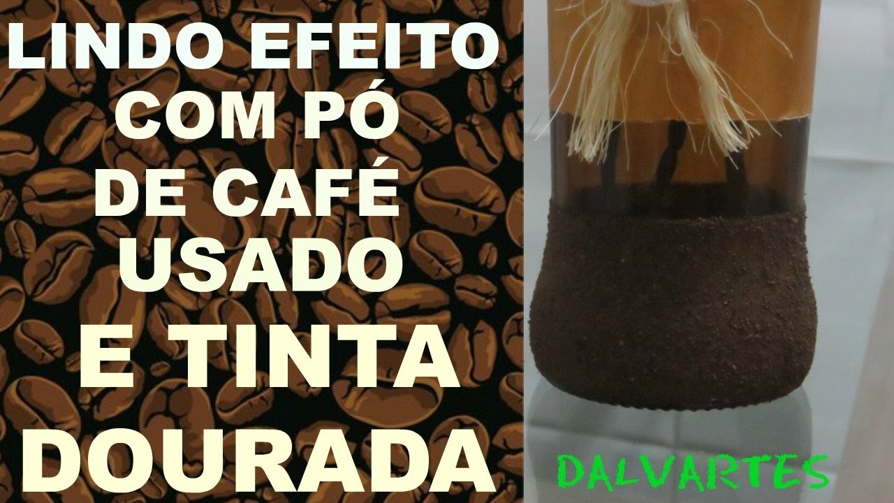 LINDO EFEITO C. PÓ DE CAFÉ USADO E TINTA DOURADA