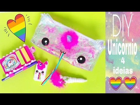 Material escolar Unicórnio- DIY Back to School Unicorn