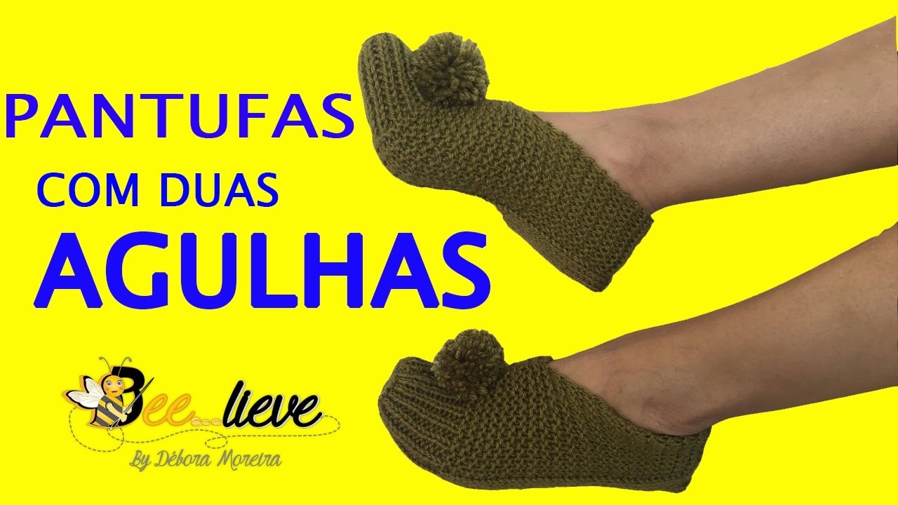 PANTUFAS MUITO SIMPLES DE TRICOTAR!