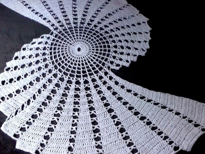 Tapete ou trilho de mesa em Crochê Espiral Parte 1