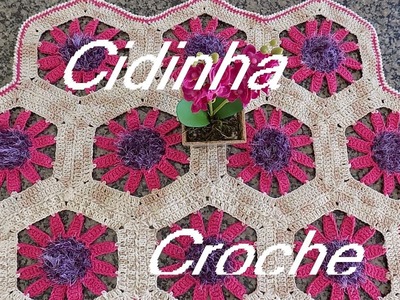 Cidinha Croche : Caminho Mesa Em Croche Sextavado-Passo A Passo-Parte-1.3