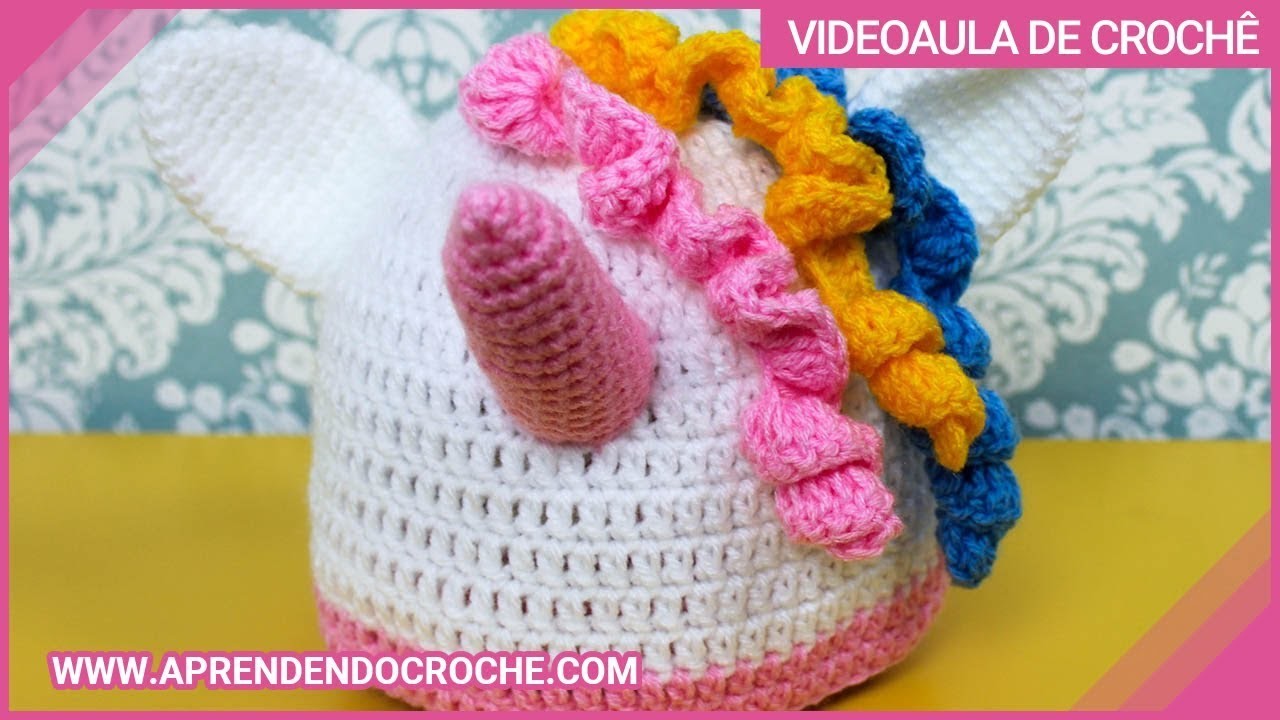 Gorro de Crochê Infantil Unicórnio - Aprendendo Croche