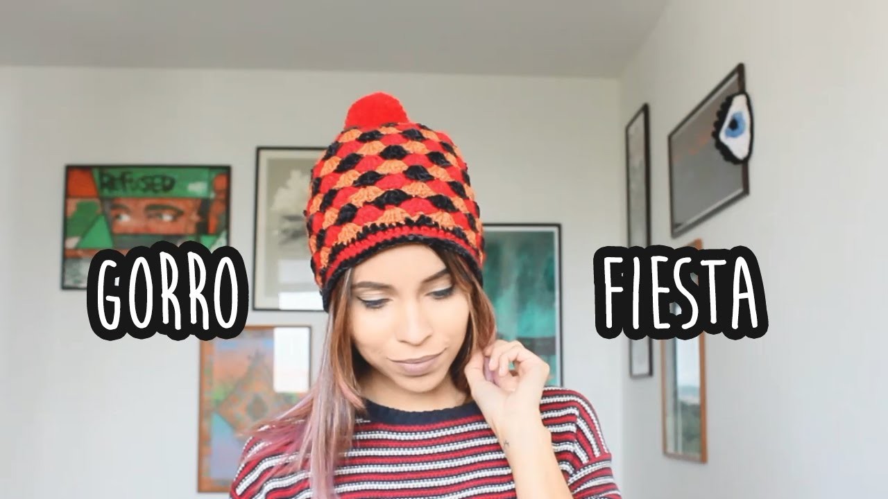 GORRO FIESTA - crochê