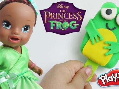 Picolé de Massinha Play Doh | A princesa e o Sapo com Baby Alive Princesa Tiana da DISNEY