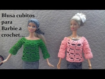 Blusa cubitos para barbie a crochet