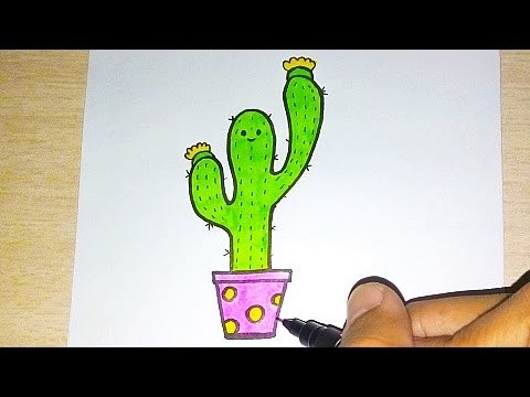 Como Desenhar um Cacto - How to Draw a Cactus