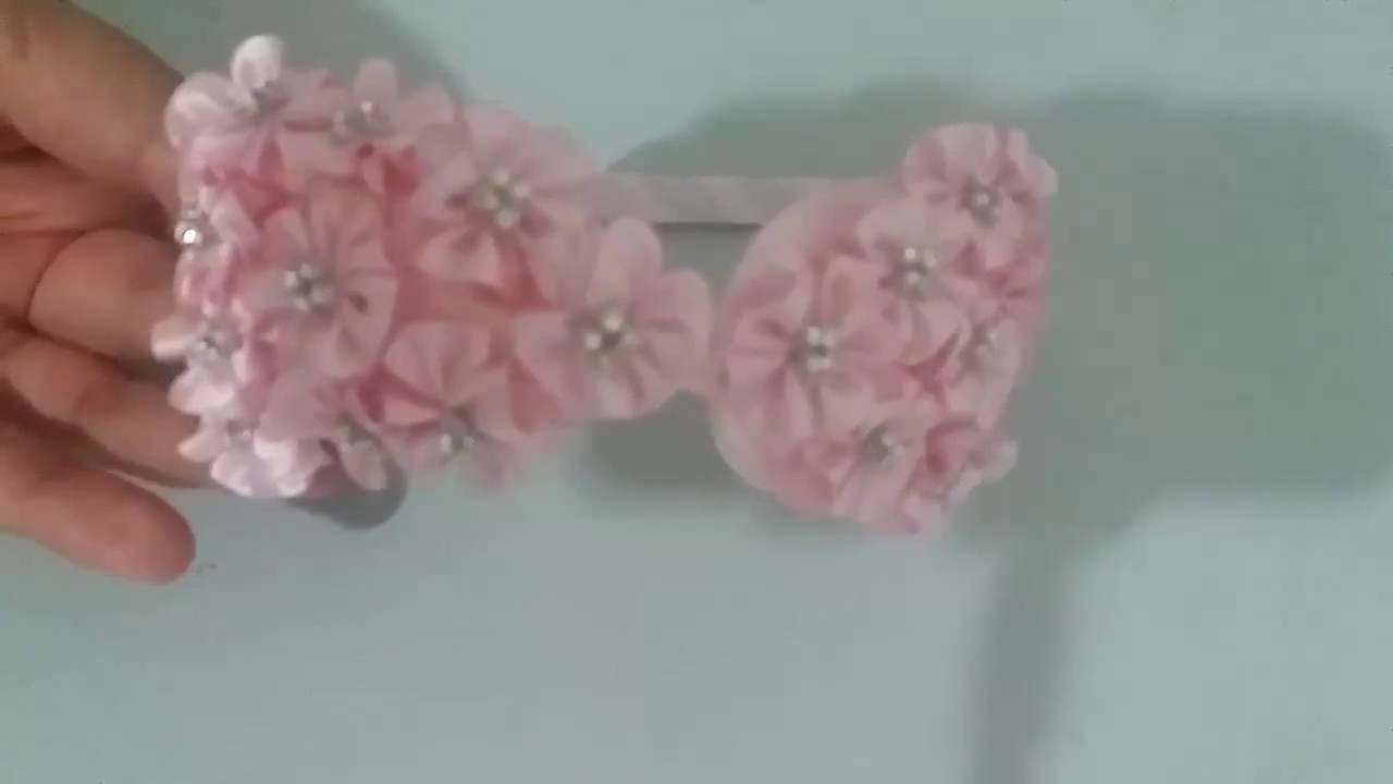 Tiara com Laço de Mini Florzinhas - Aula 128