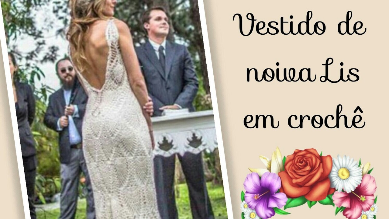 Versão canhotos: Vestido de noiva Lis em crochê tam M ( 5° parte ) # Elisa Crochê