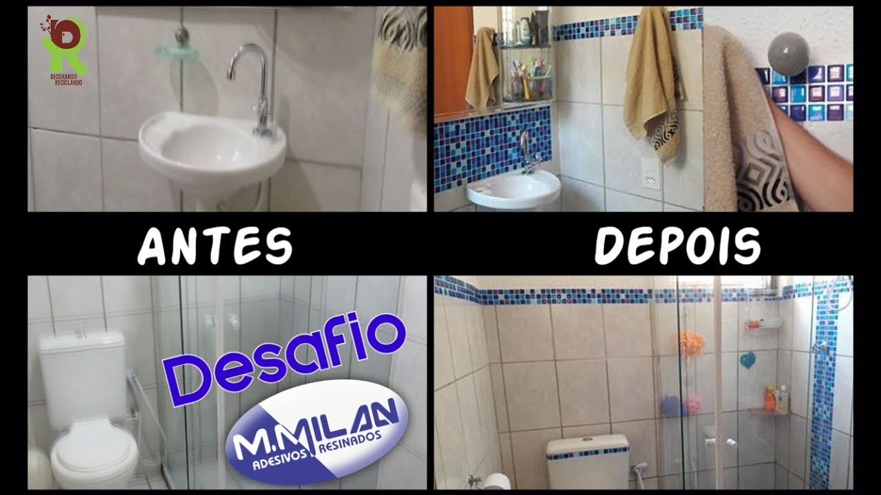 DIY -Transformação Banheiro - com Pastilhas Resinadas - DESAFIO M.MILAN