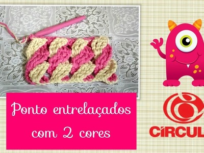 Versão destros: Pontos entrelaçados com 2 cores em crochê # Elisa Crochê