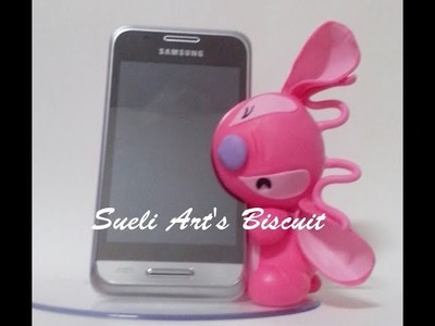 Biscuit Angel porta celular - Namorada do Stitch - PAP - DIY  #biscuitportacelular