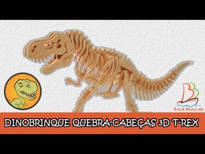 Dinobrinque - Quebra-cabeça 3D Tiranossauro Rex 55 peças