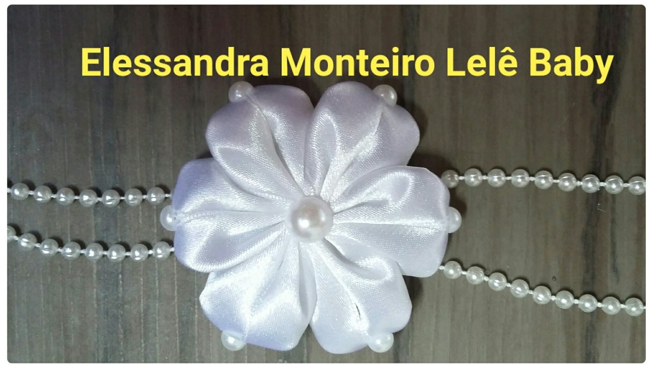 DIY:Flor de Cetim!!????????Feito com Fita de Cetim!!!|Elessandra Monteiro Lelê Baby V:32