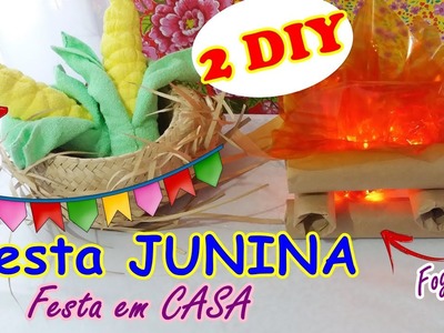 2 DIY de Decoração (fogueira e milho) - Dicas para Festa Junina em casa #criatividadenolar