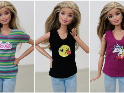 Camisetas Estampadas para Barbie DIY